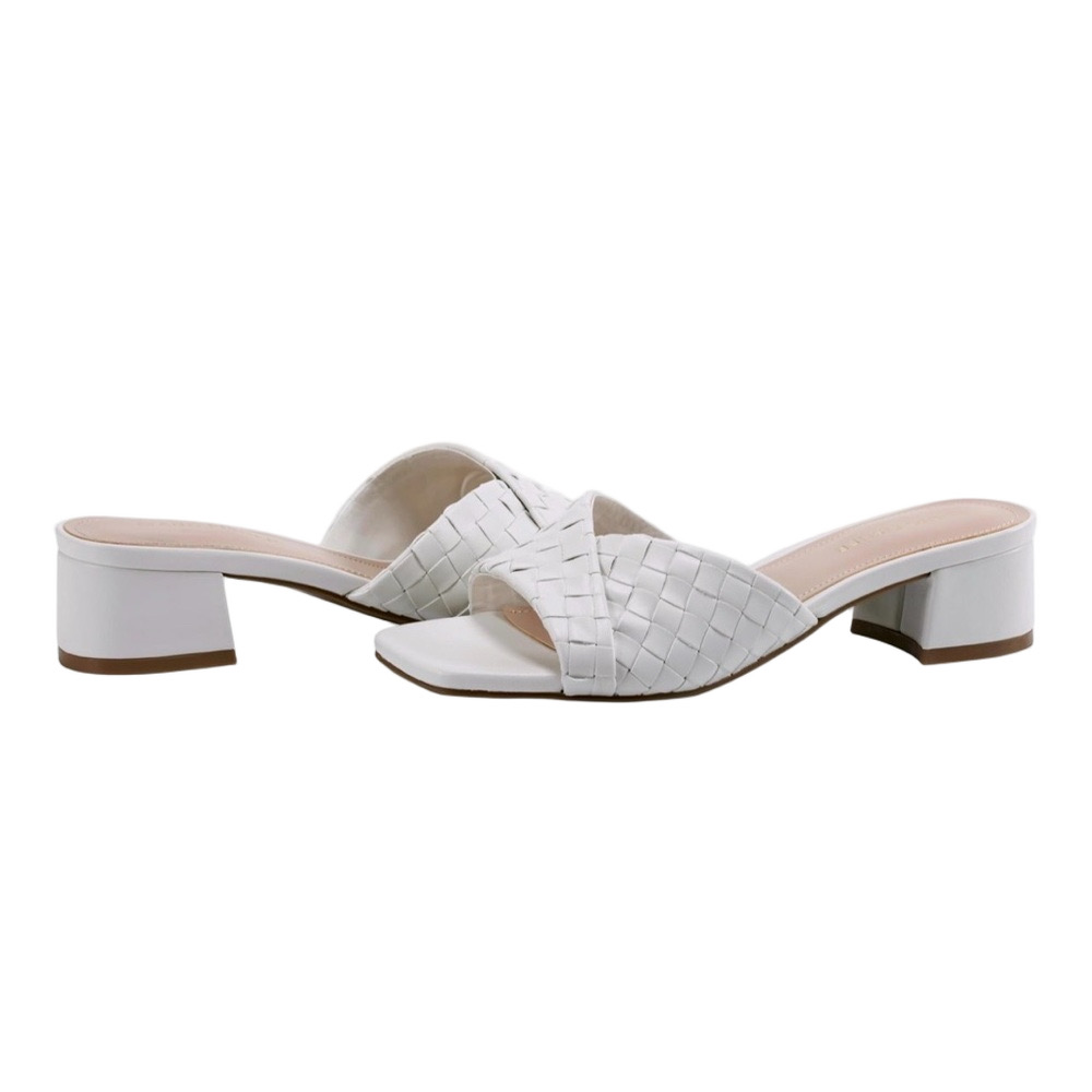 Marc Fisher Woven Slide Mules in White/ivory size 11 NWOT